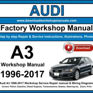Audi A3 1996-2017 service repair manual PDF download