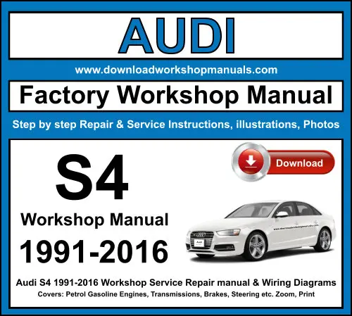Audi S4 1991-2016 service repair manual PDF download