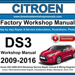 Citroen DS3 2009-2016 service repair manual PDF download