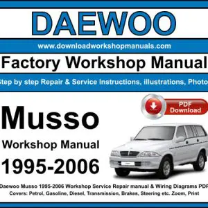 Daewoo Musso 1995-2006 service repair manual PDF download
