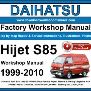 Daihatsu Hijet S85 1999-2010 service repair manual PDF download