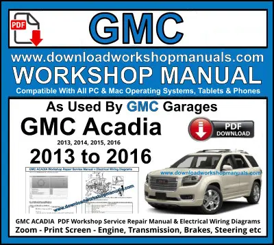 GMC Acadia 2013-2016 service repair manual PDF download