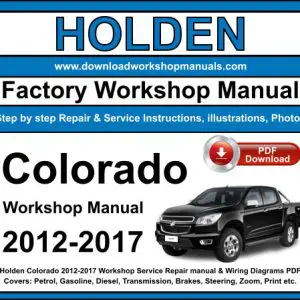 Holden Colorado 2012-2017 service repair manual PDF download
