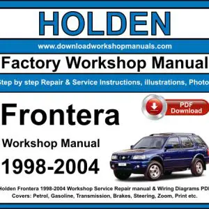 Holden Frontera 1998-2004 service repair manual PDF download