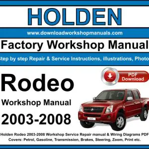 Holden Rodeo 2003-2008 service repair manual PDF download