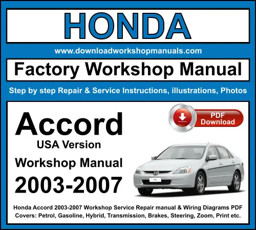 Honda Accord 2003-2007 service repair manual PDF download