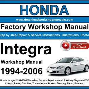 Honda Integra 1994-2006 service repair manual PDF download