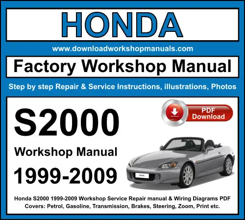 Honda S2000 1999-2009 service repair manual PDF download