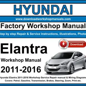 Hyundai Elantra 2011-2016 service repair manual PDF download