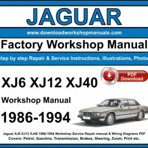 Jaguar XJ6 XJ12 XJ40 1986-1994 service repair manual PDF download