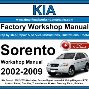 Kia Sorento 2002-2009 service repair manual PDF download