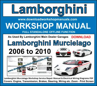 Lamborghini Murcielago 2006-2010 service repair manual PDF download