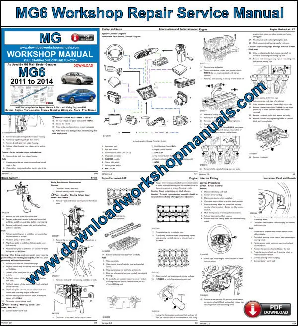 MG6 Workshop Repair Manual