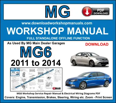 MG6 2011-2014 service repair manual PDF download