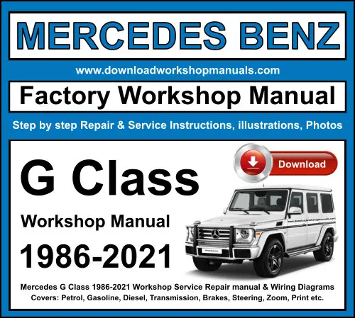 Mercedes G Class service repair manual PDF download