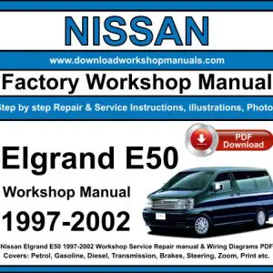 Nissan Elgrand E50 1997-2002 service repair manual PDF download