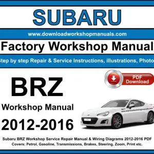 Subaru BRZ 2012-2016 service repair manual PDF download