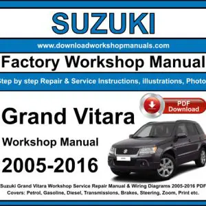 Suzuki Grand Vitara 2005-2016 service repair manual PDF download
