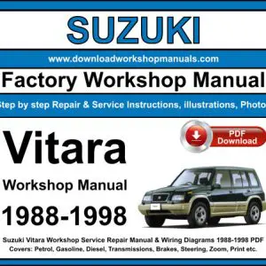 Suzuki Vitara 1988-1998 service repair manual PDF download