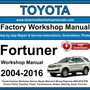Toyota Fortuner 2004-2016 service repair manual PDF download