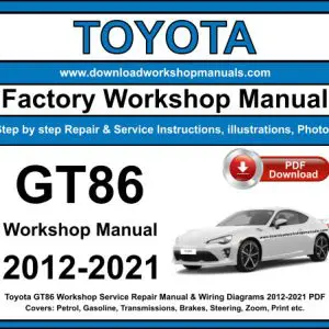 Toyota GT86 2012-2021 service repair manual PDF download