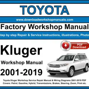 Toyota Kluger 2001-2019 service repair manual PDF download