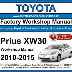 Toyota Prius 2010-2015 service repair manual PDF download