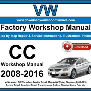 VW CC 2008-2016 service repair manual PDF download