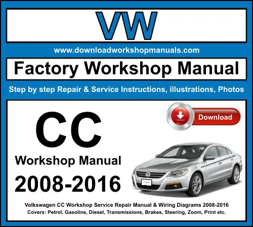VW CC 2008-2016 service repair manual PDF download