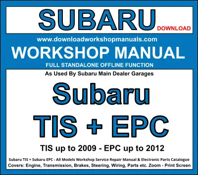 SUBARU TIS 2009 & EPC TIS 2012 software PDF download