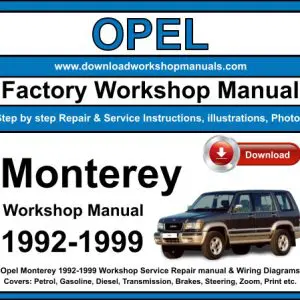 Opel Monterey 1992-1999 service repair manual PDF download