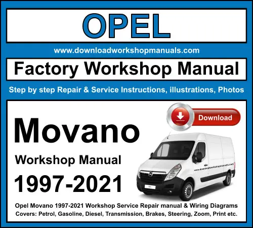 Opel Movano 1997-2021 service repair manual PDF download