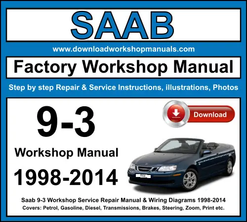 SAAB 9-3 1998-2014 service repair manual PDF download