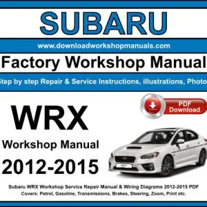 Subaru WRX 2012-2015 service repair manual PDF download