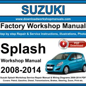 Suzuki Splash 2008-2014 service repair manual PDF download