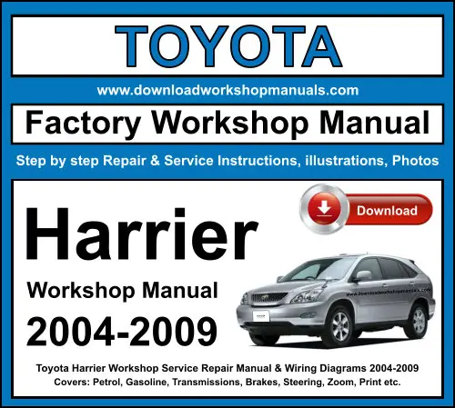 Toyota Harrier 2004-2009 service repair manual PDF download