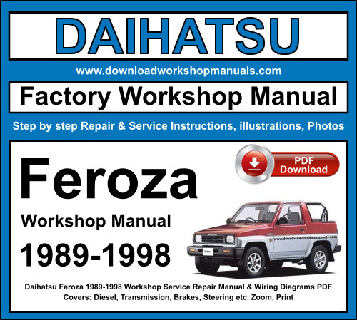 Daihatsu Feroza 1989-1998 Workshop Repair Manual Download