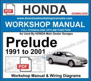 Honda Prelude Workshop Repair Service Manual 1991 to 2001