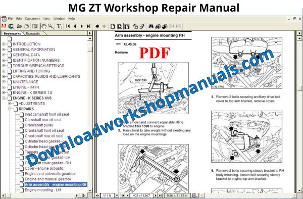 MG ZT Workshop Repair Manual