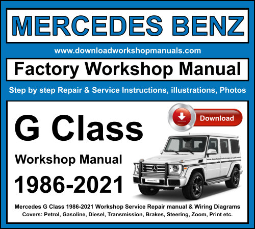 Mercedes G Class 1986-2021 Workshop Repair Manual Download