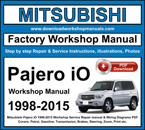 Mitsubishi Pajero iO 1998-2015 Workshop Repair Manual Download