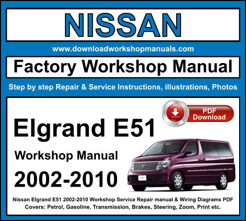 Nissan Elgrand E51 2002-2010 Workshop Repair Manual Download