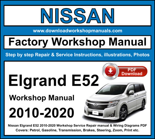 Nissan Elgrand E52 2010-2020 Workshop Repair Manual Download