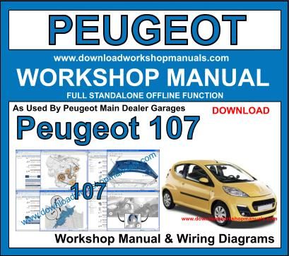 Peugeot 107 Workshop Repair Manual 2005 to 2015