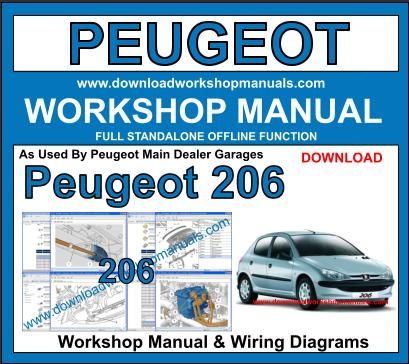 Peugeot 206 Workshop Repair Manual 1998 to 2013