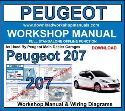 Peugeot 207 Workshop Repair Manual 2006 to 2014