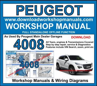 Peugeot 4008 Workshop Repair Manual 2012 to 2017