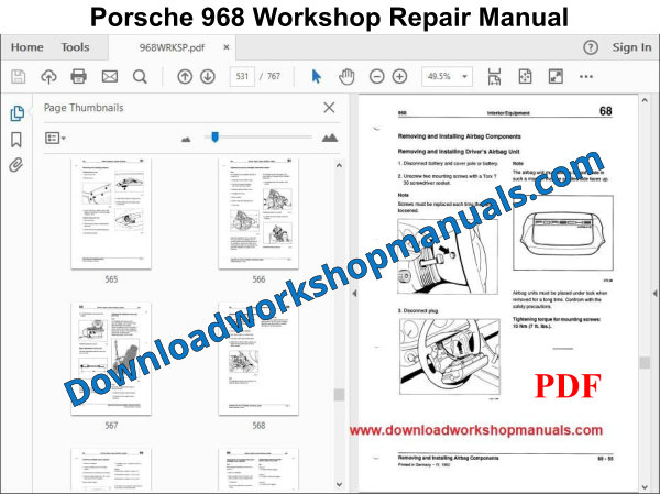 Porsche 968 Workshop Repair Manual