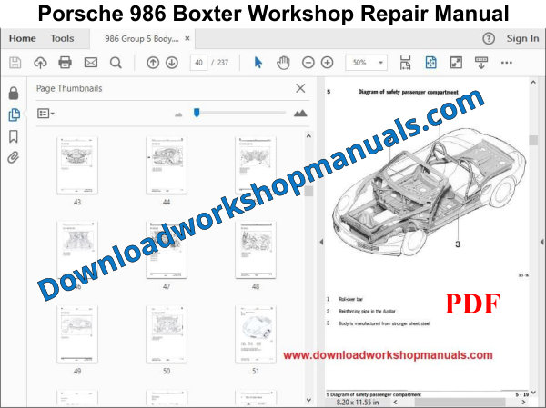 Porsche 986 Boxter Workshop Repair Manual