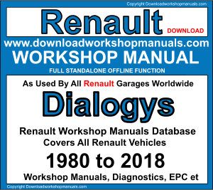 Renault Dialogys Workshop Manual Download Covers all Renault Vehicles up to 2018